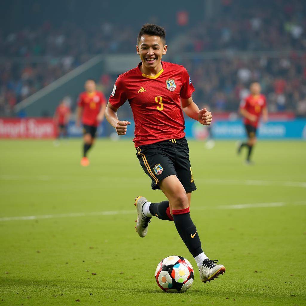 Nam Dinh FC Young Player Celebrating a Goal