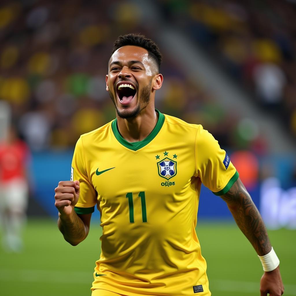 Neymar Jr. celebrates a goal