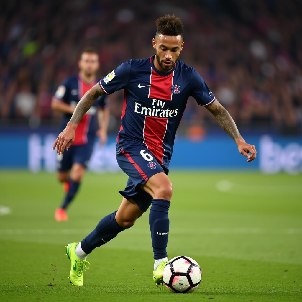 Neymar Jr. in his Paris Saint-Germain jersey