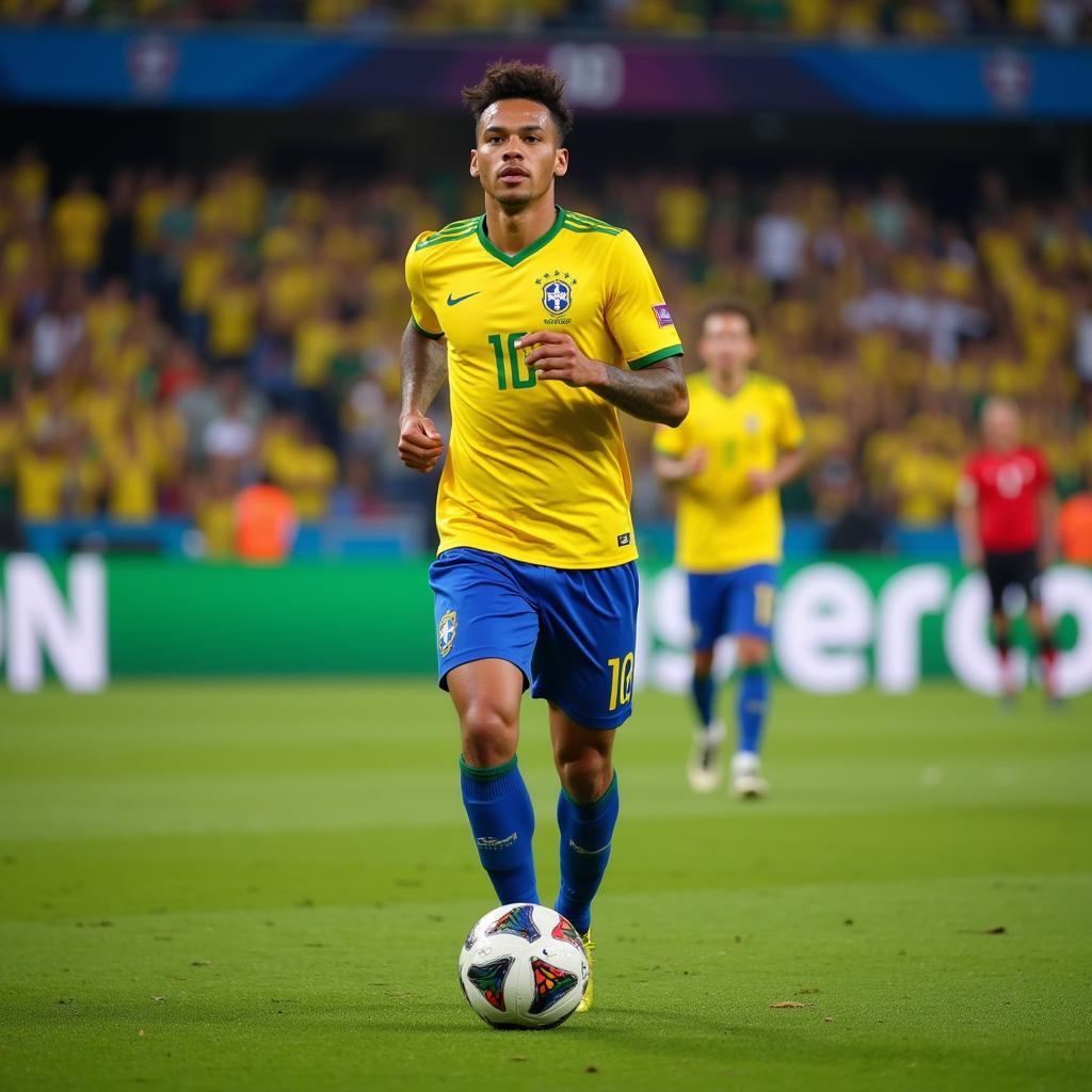 Neymar Jr. representing the Brazilian national team