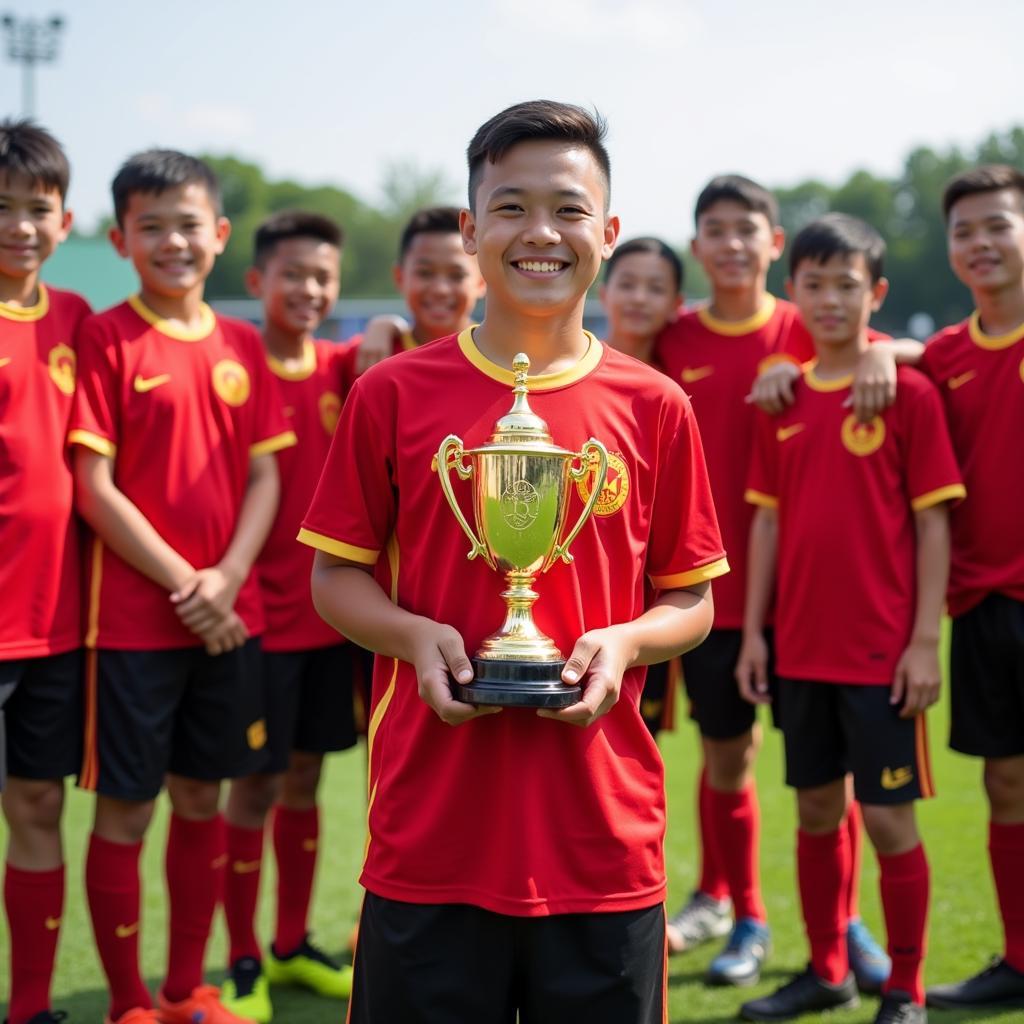 Ngo Tung Quoc in his youth team uniform