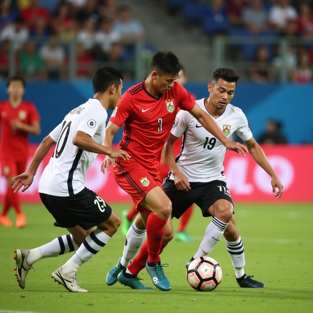 Nguyễn Quang Hải in action during SEA Games 30