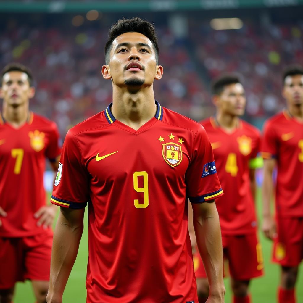 Nguyen Tuan Anh playing for the Vietnam national team