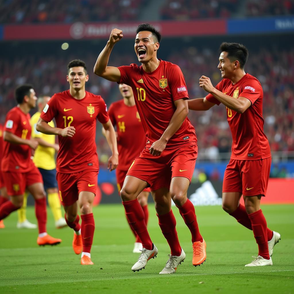 Nguyễn Văn Quyết Celebrating a Goal 