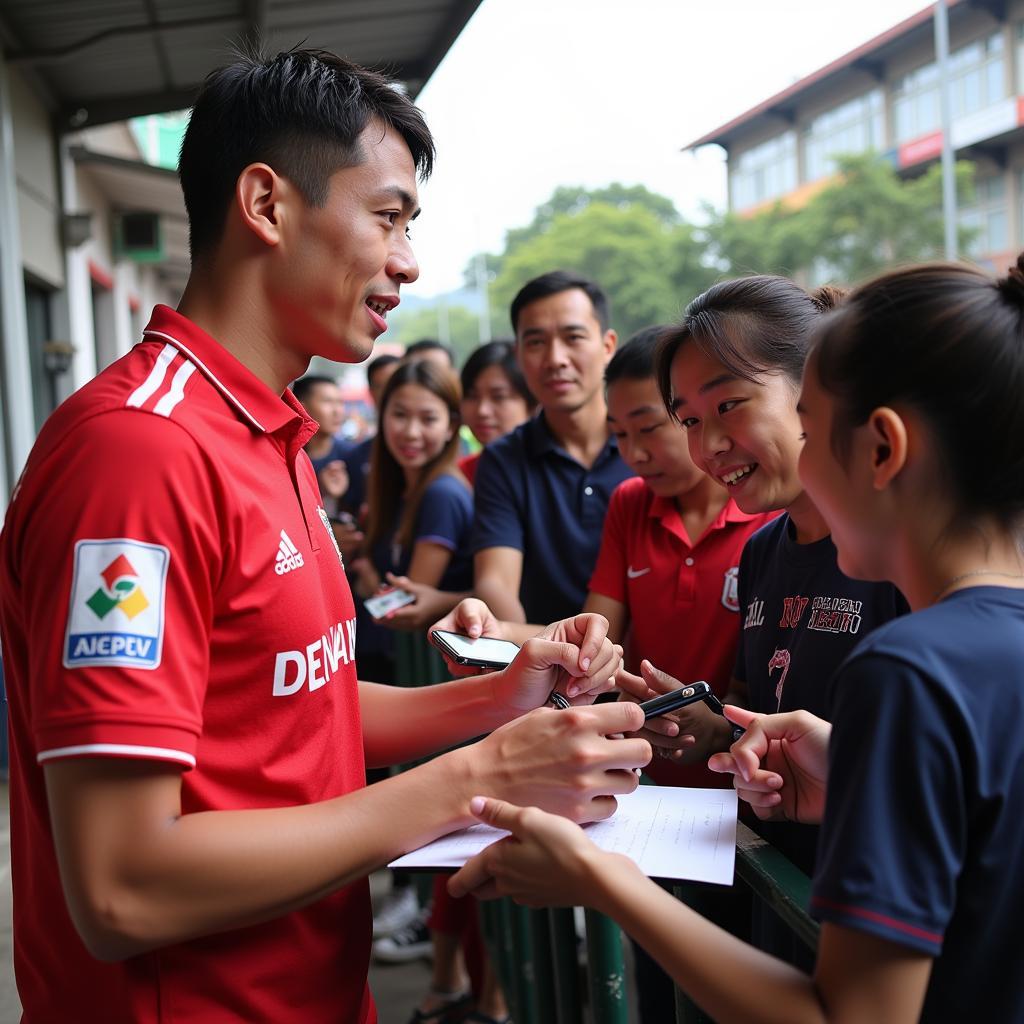 Nguyen Van Sy interacting with his Fans