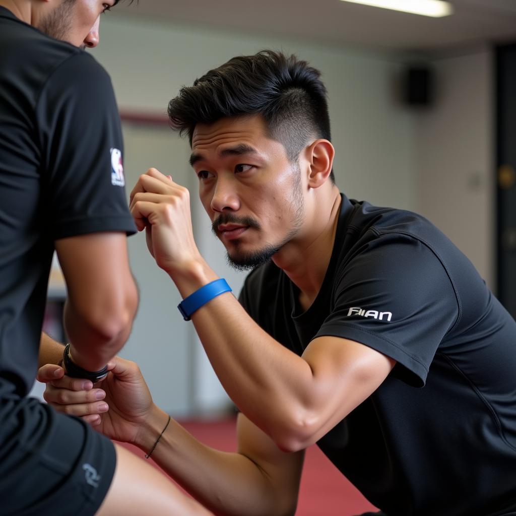 Nguyen Viet Phong during a training session