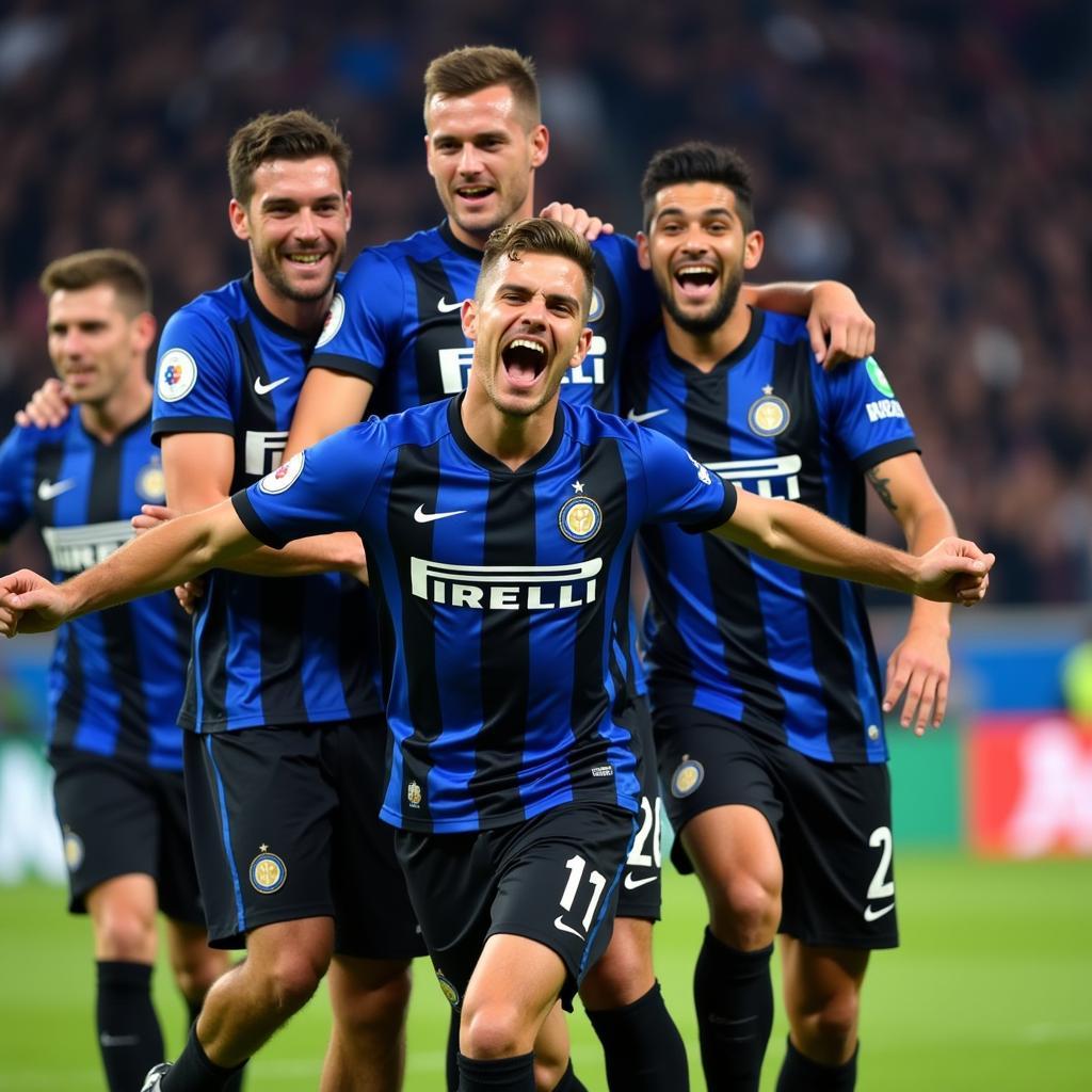 Nicolò Barella celebrating a goal for Inter Milan