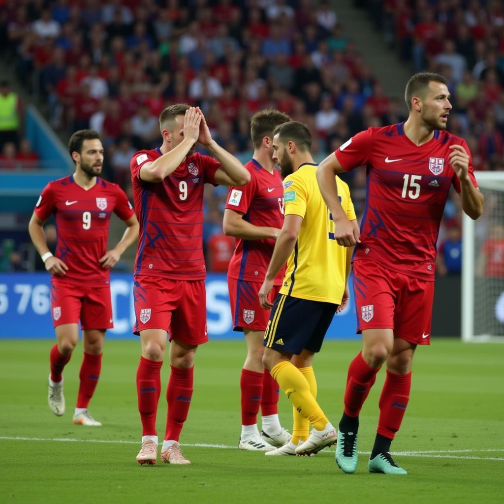 Norway National Team in World Cup Qualifying Match