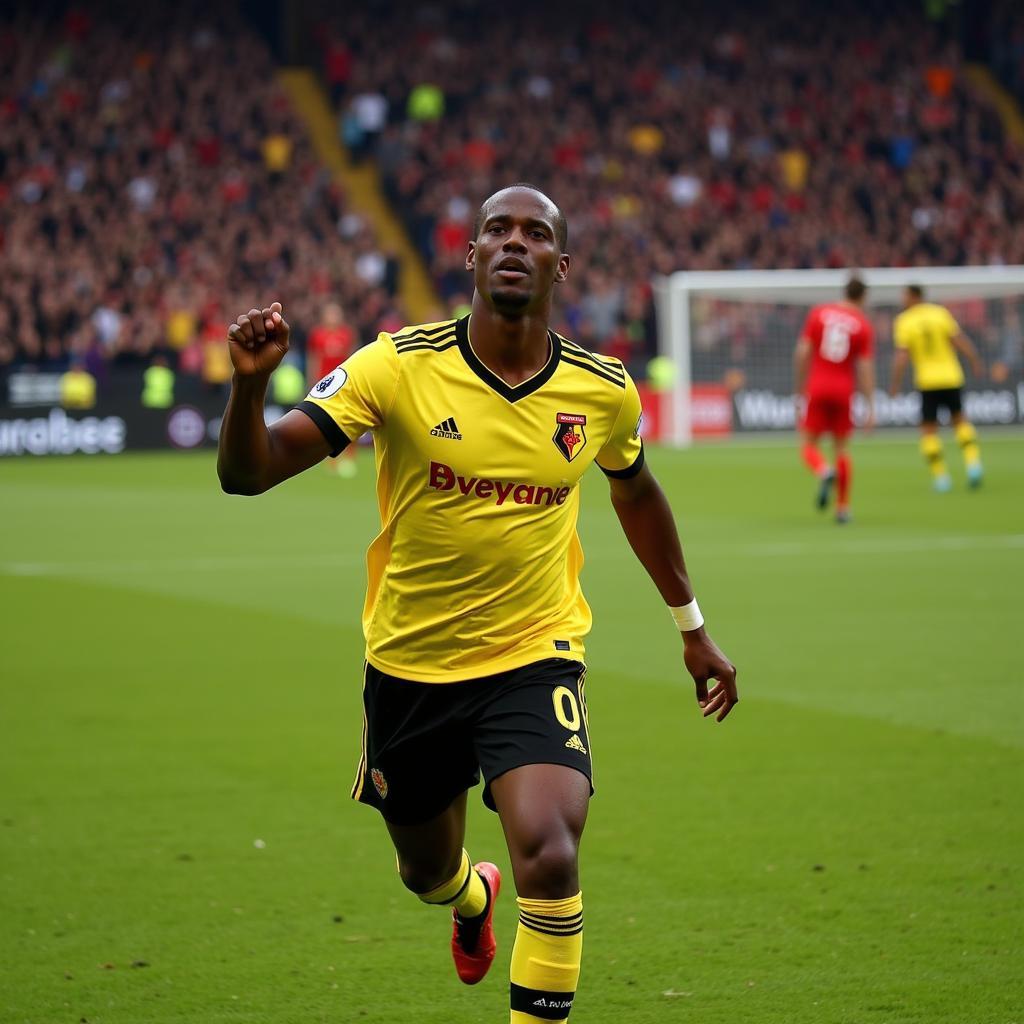  Odion Ighalo celebrating a goal for Watford 