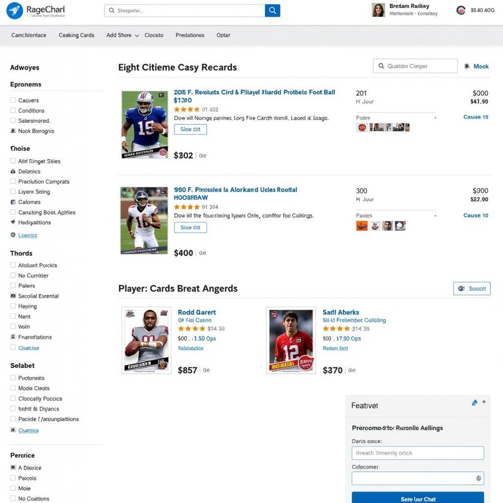 Online Football Player Card Shop Interface