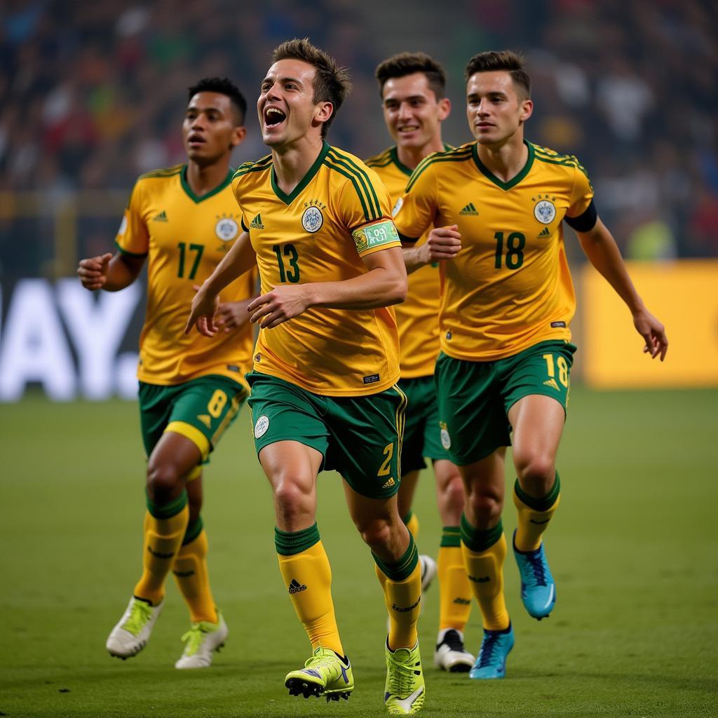 Oscar Hagl celebrates a goal