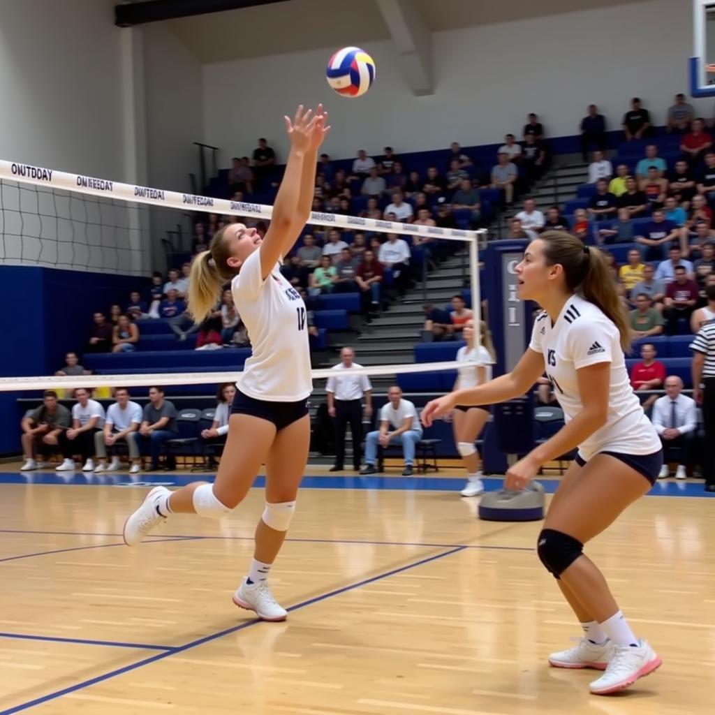 Outside Hitter Spiking the Ball