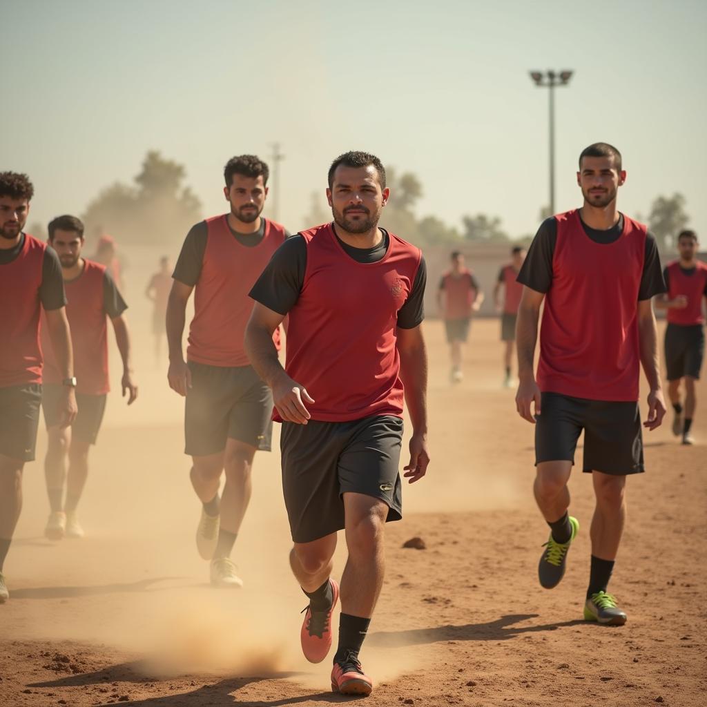 Palestinian football team training