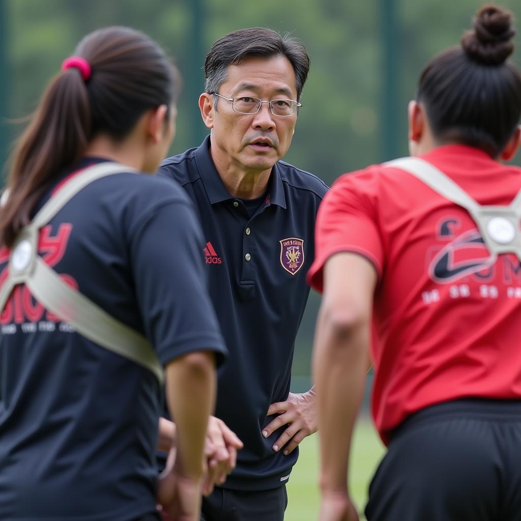 Park Hang-seo during a training session