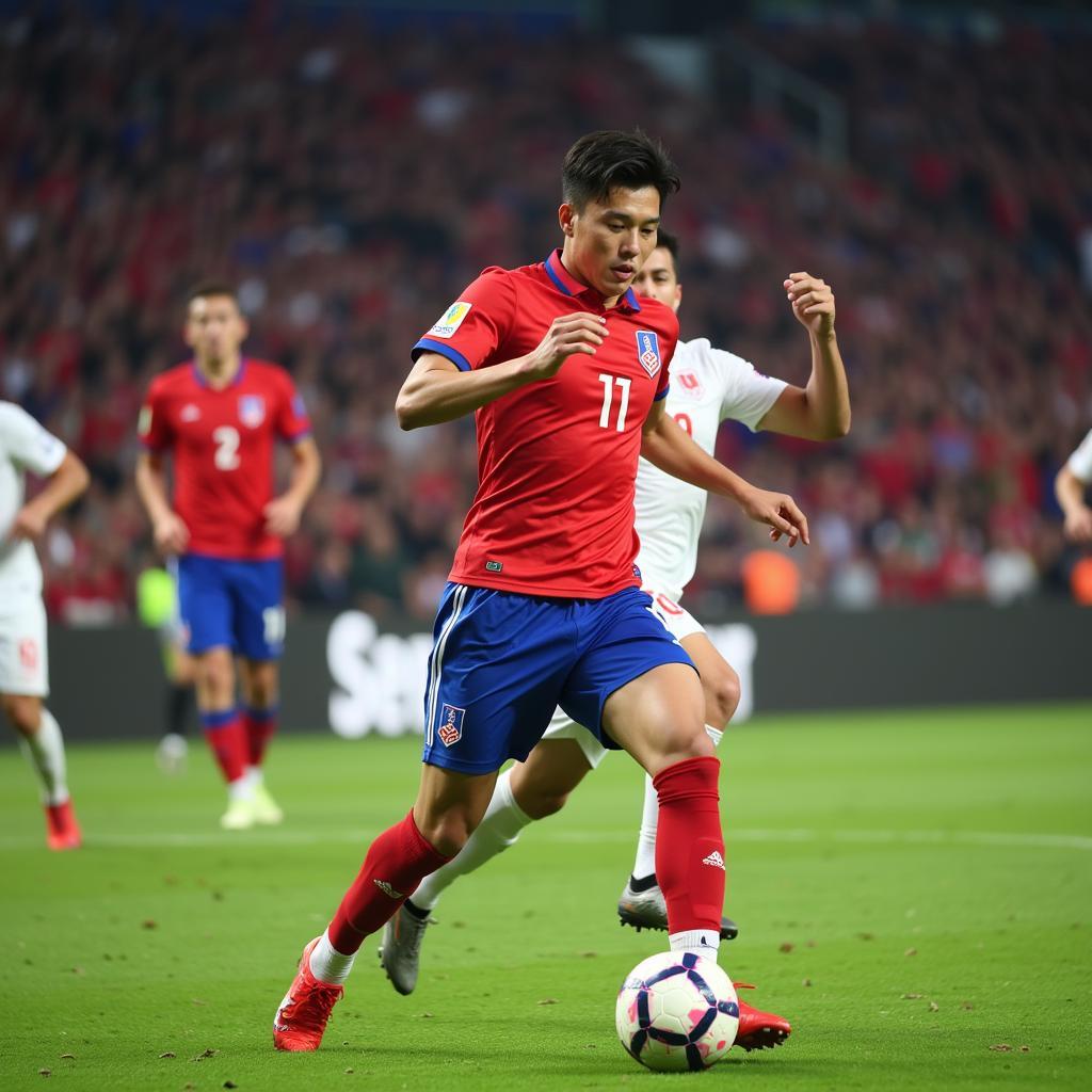 Park Ji-sung in action for South Korea