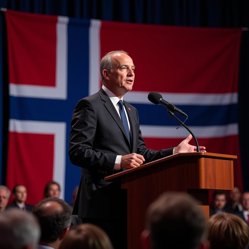 Erling Haaland addressing a crowd