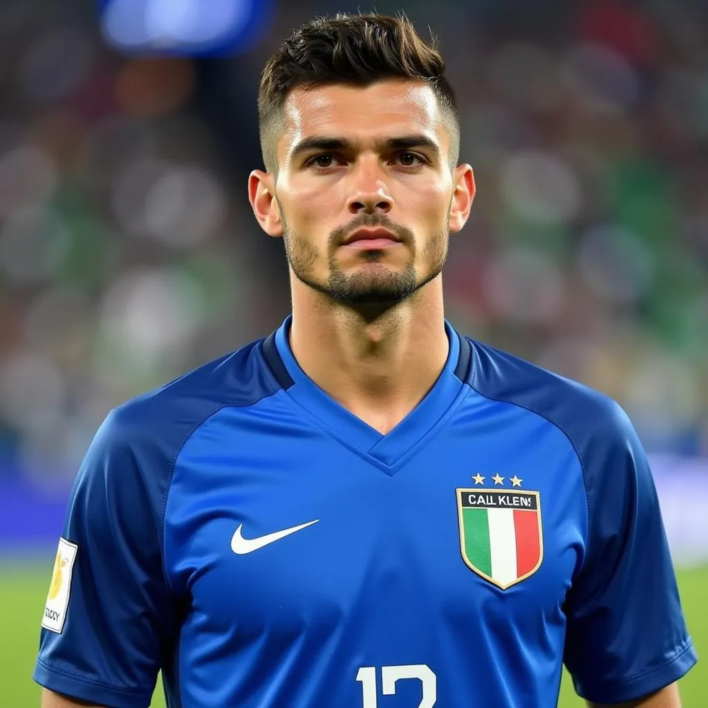 Patrick Cutrone representing the Italian national team.