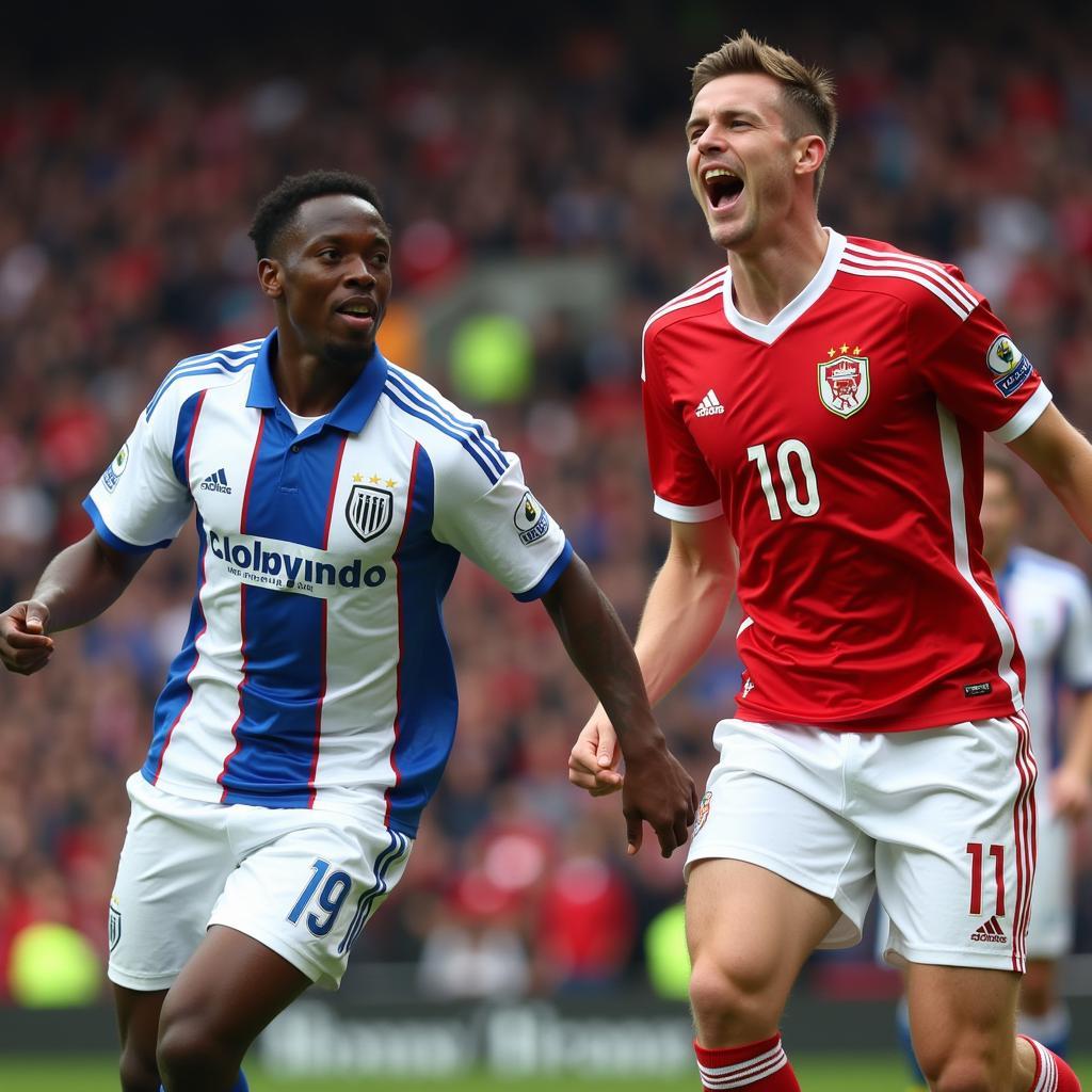 Patson Daka and Erling Haaland Celebrating Goals