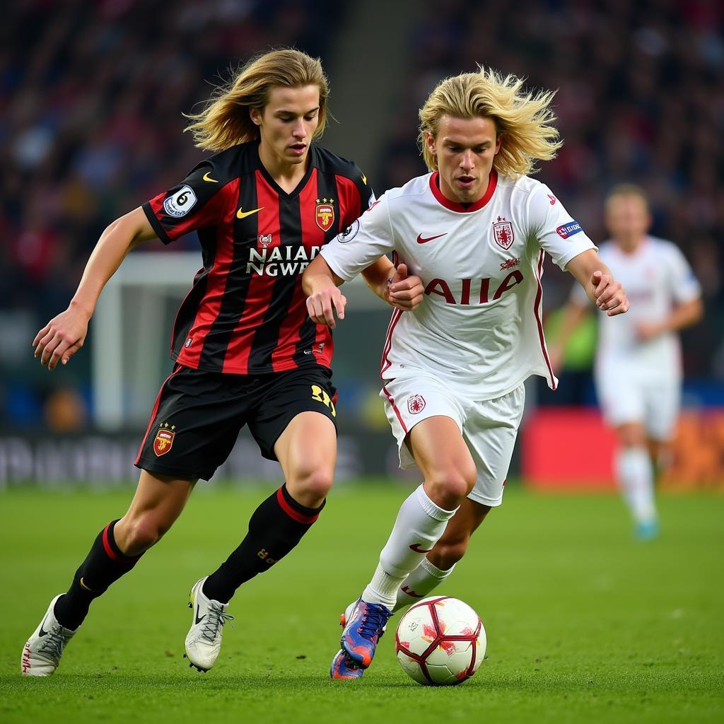 Pavel Nedvěd dribbling past an opponent in a Juventus match