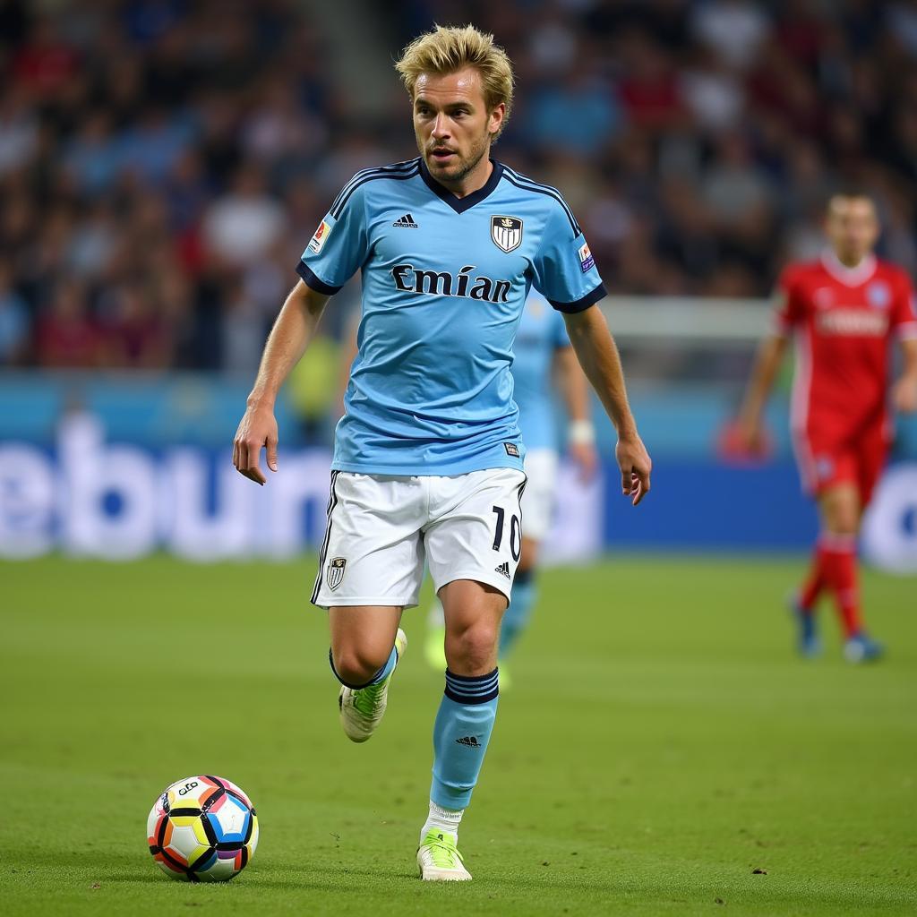 Pavel Nedved controlling the midfield for Lazio.