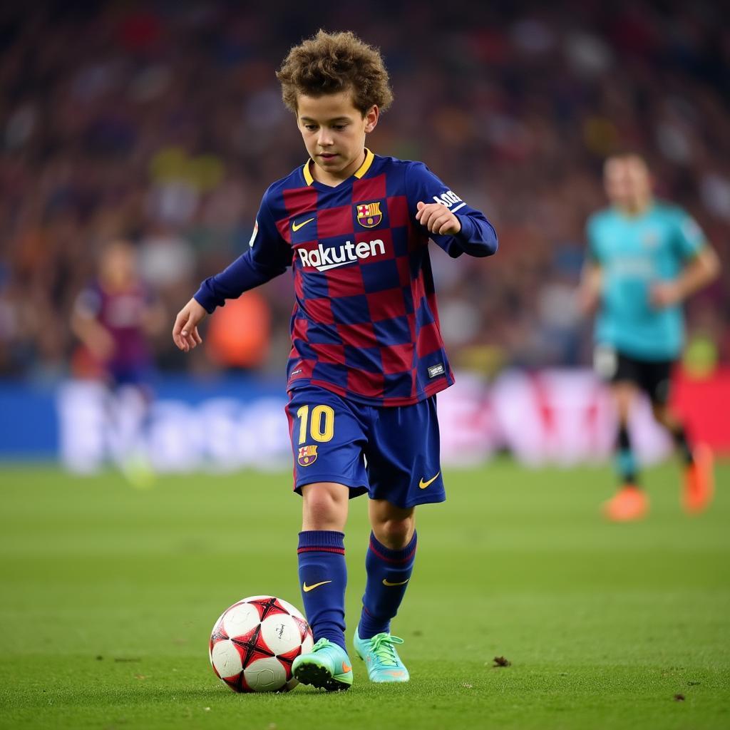 Pedri controlling the midfield for Barcelona