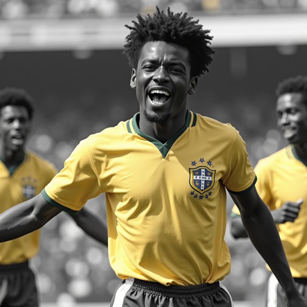 Pelé celebrating a goal