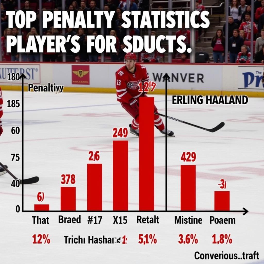 A graph comparing penalty statistics of top players.