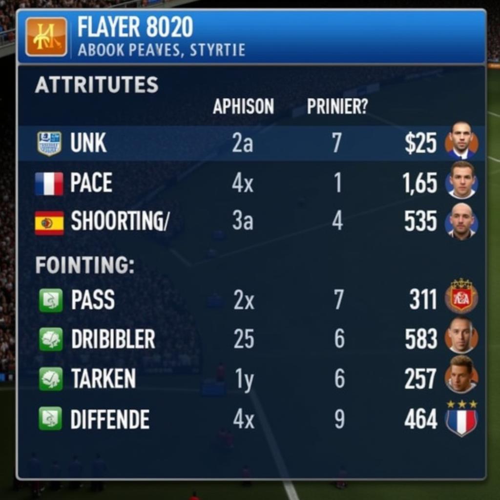 PES 13 Player Statistics Screen