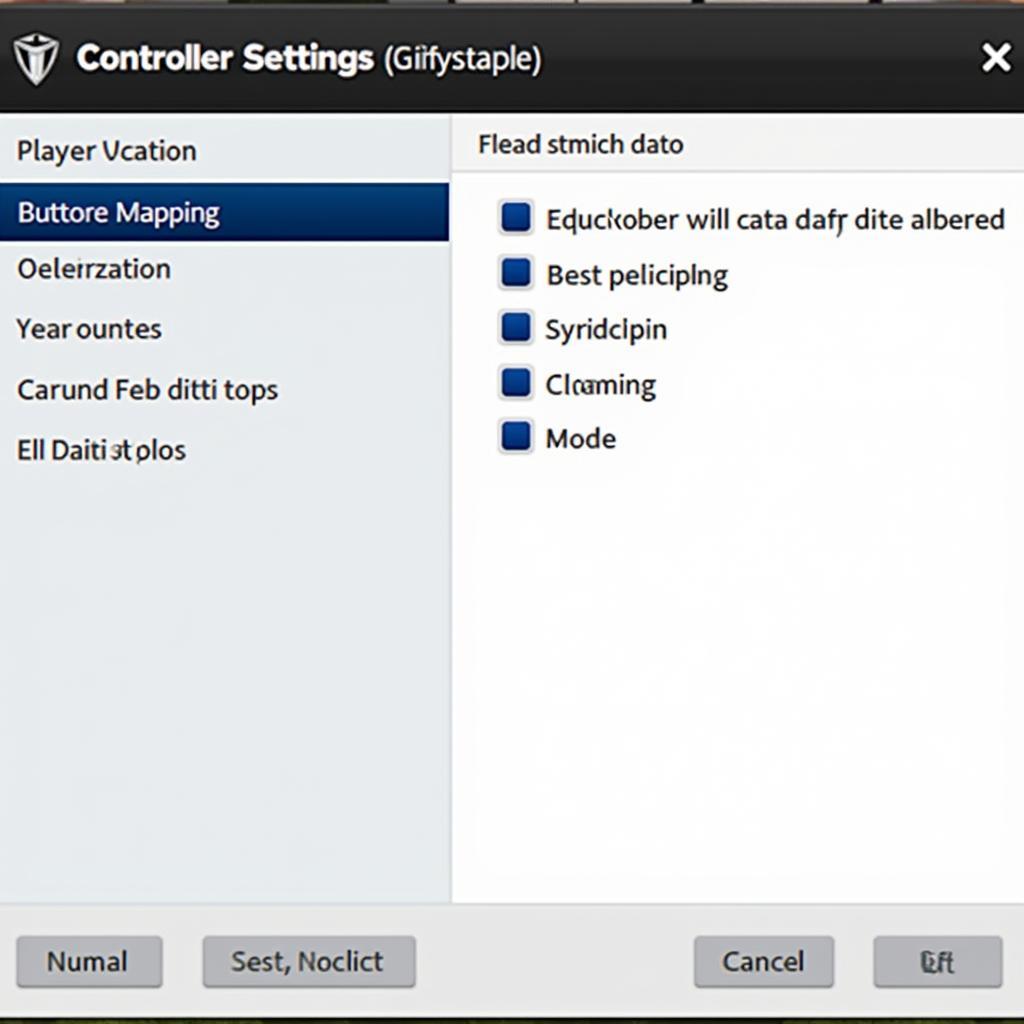 Adjusting controller settings in PES 201