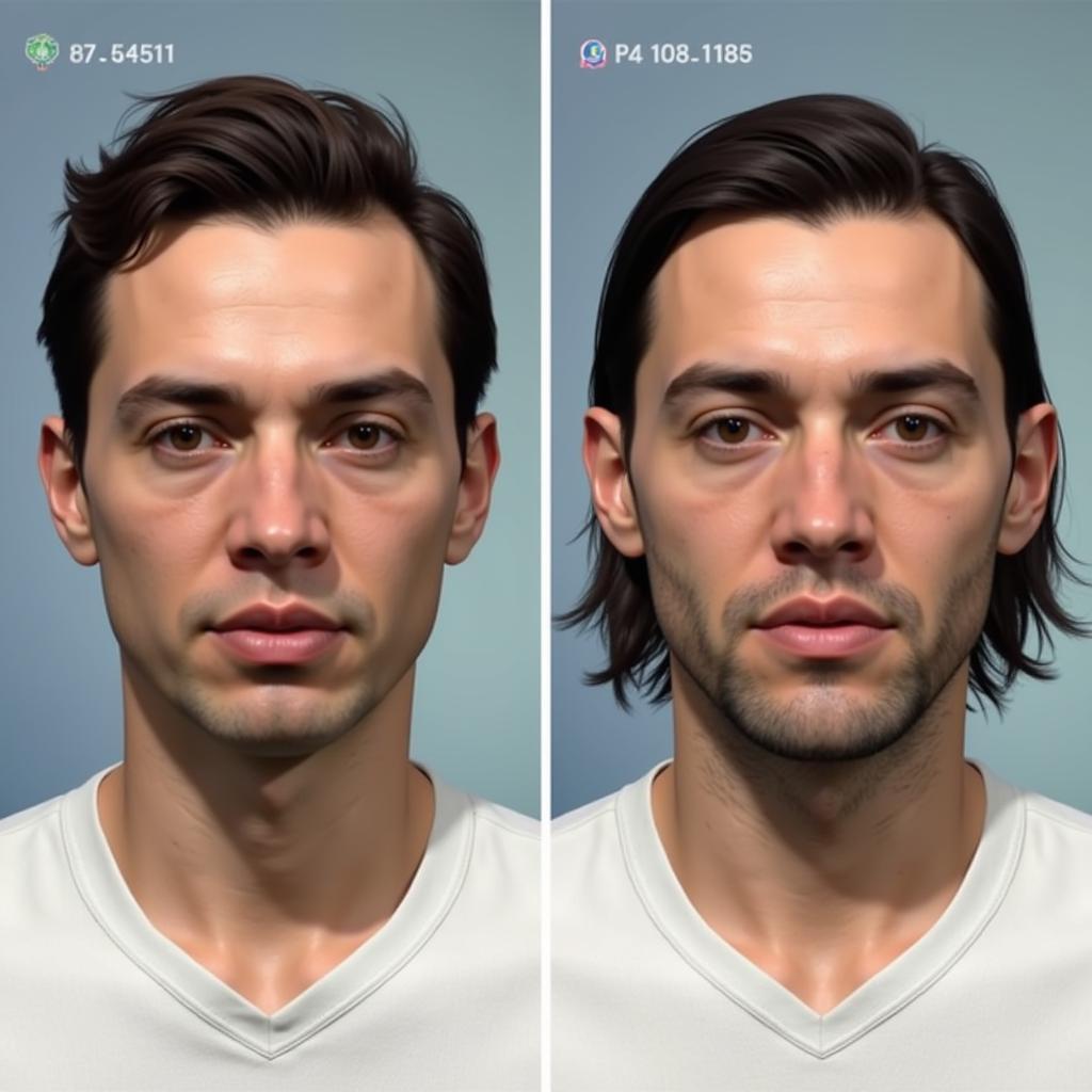 Example of updated player faces in PES 2017