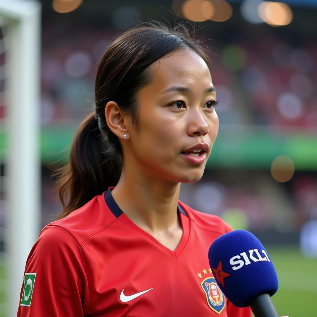 Pham Thi Mai in a Post-Match Interview