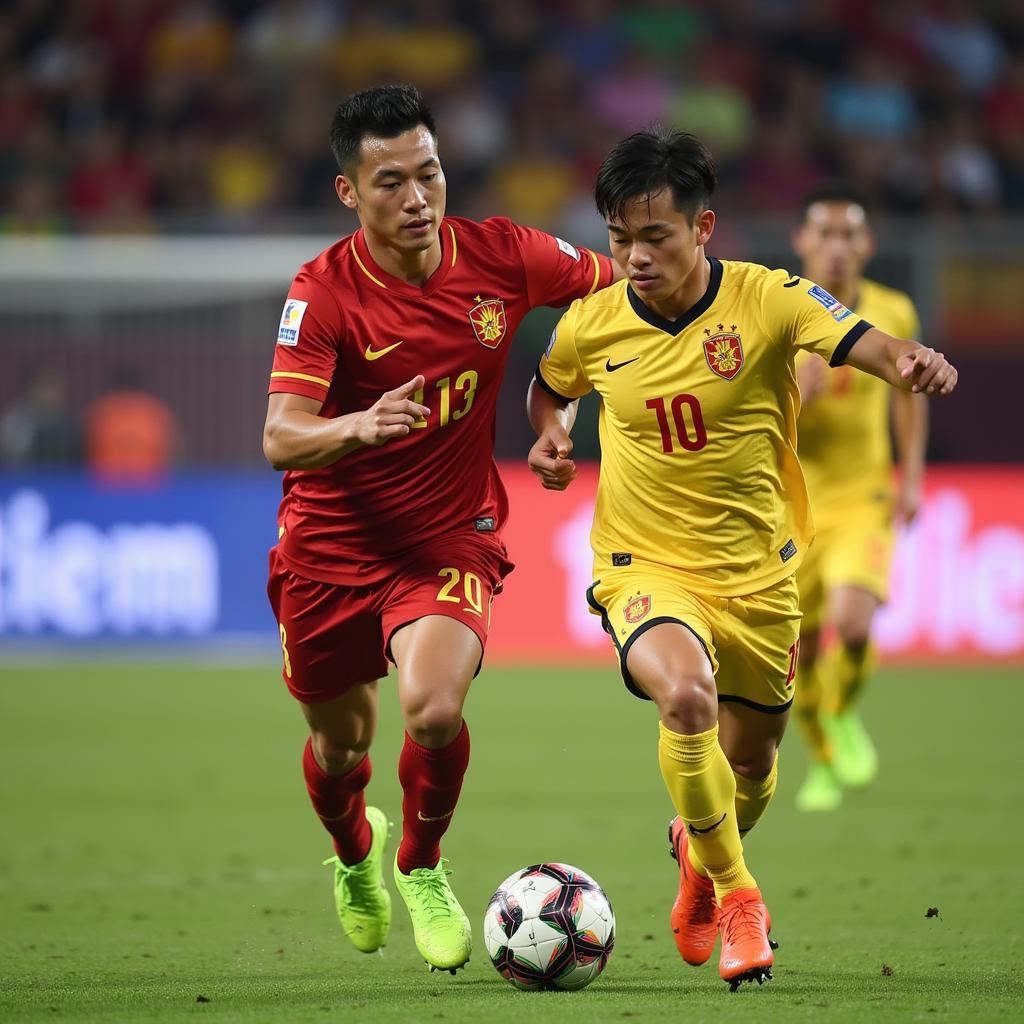 Pham Xuan Manh in action for Vietnam U23