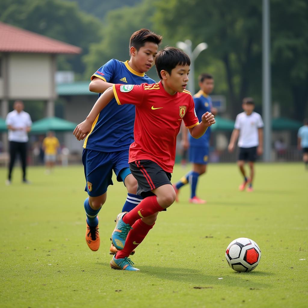 Phan Thanh Vân in action on the field