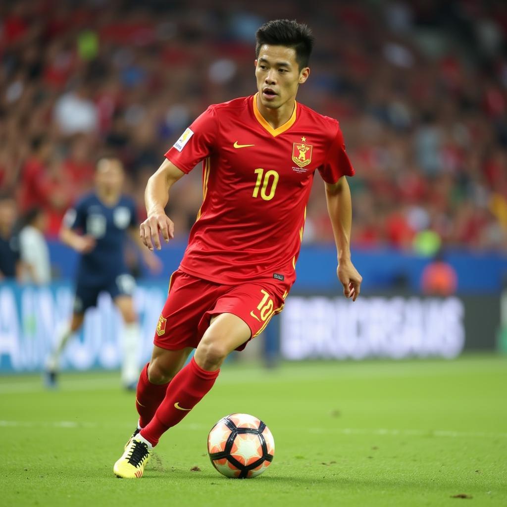 Phan Van Duc in action for the Vietnamese national team