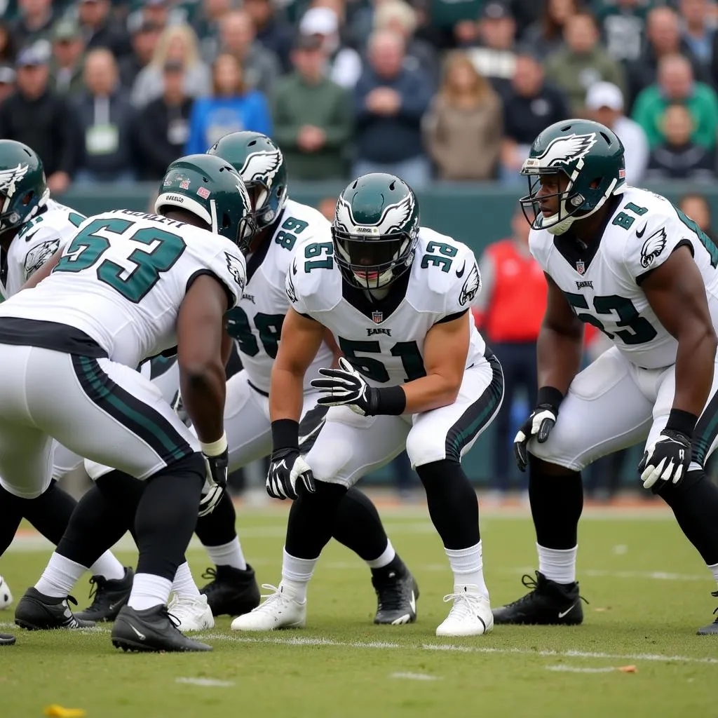 Philadelphia Eagles offensive line in action