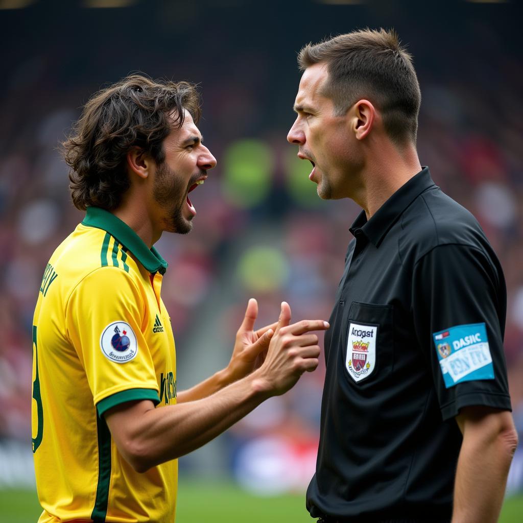 Player arguing with referee