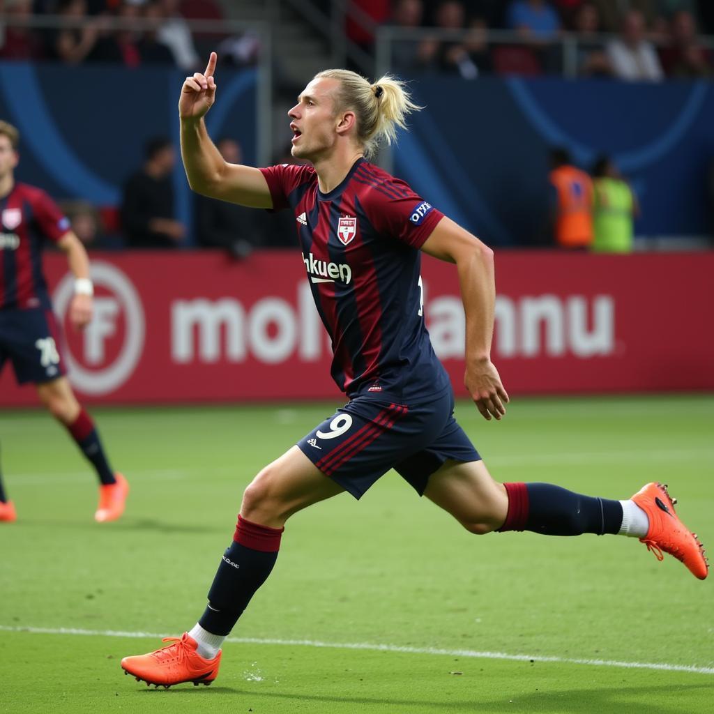 Erling Haaland celebrates a goal