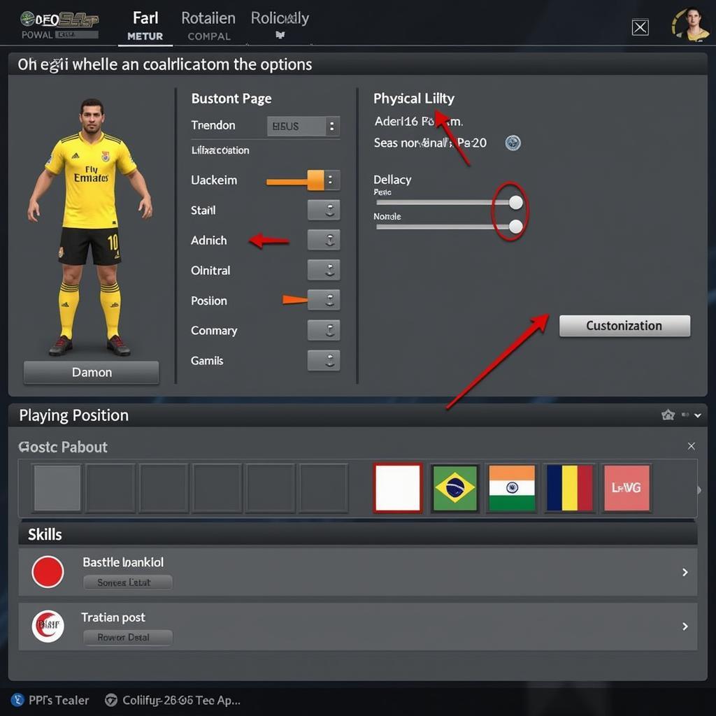 PES 2017 Player Creation Screen