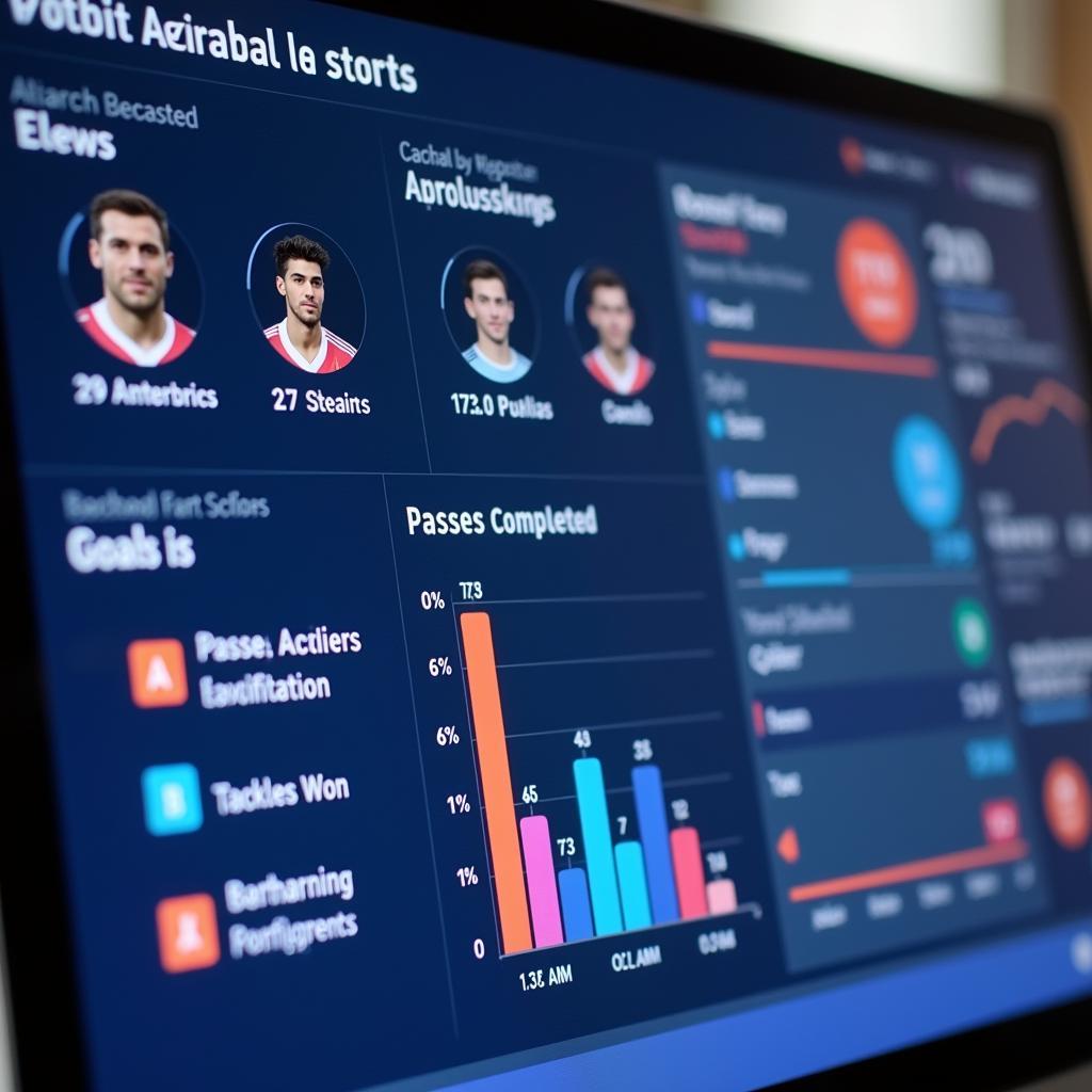 Football Player Performance Metrics on a Screen