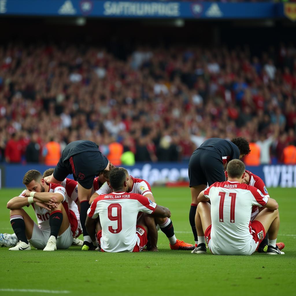 Players Consoled After a Difficult Loss