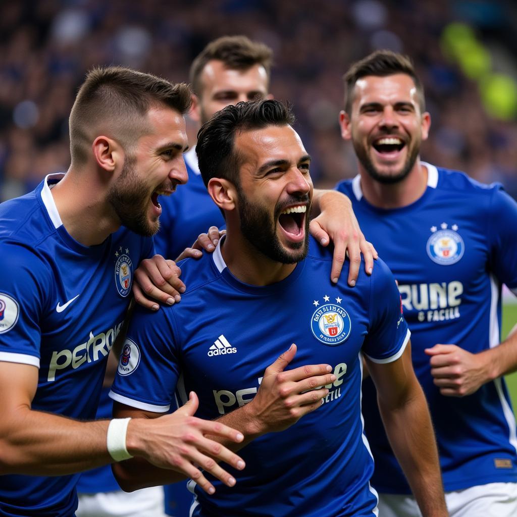 Porto squad celebrating a goal