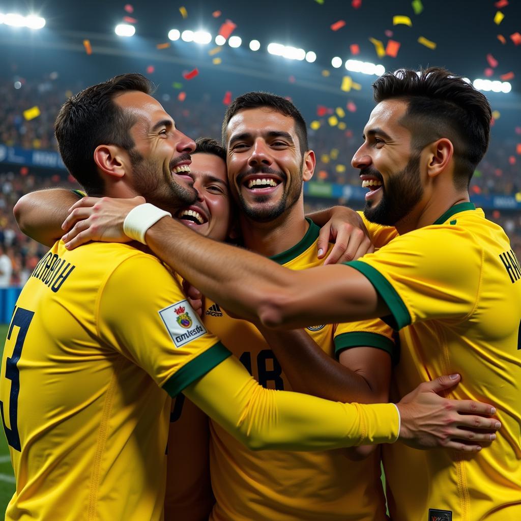 Post-match celebration at the World Cup