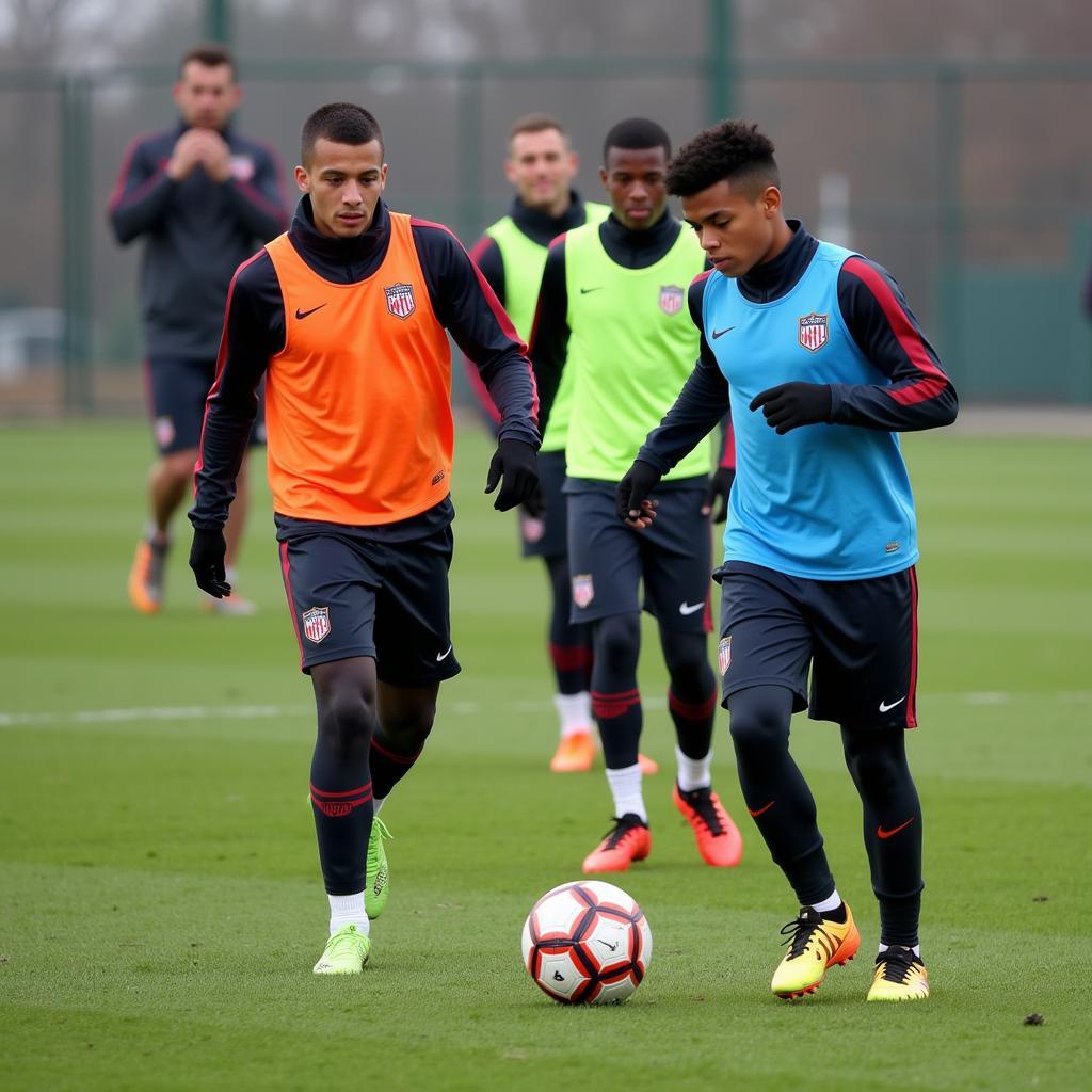 Premier League academy training session