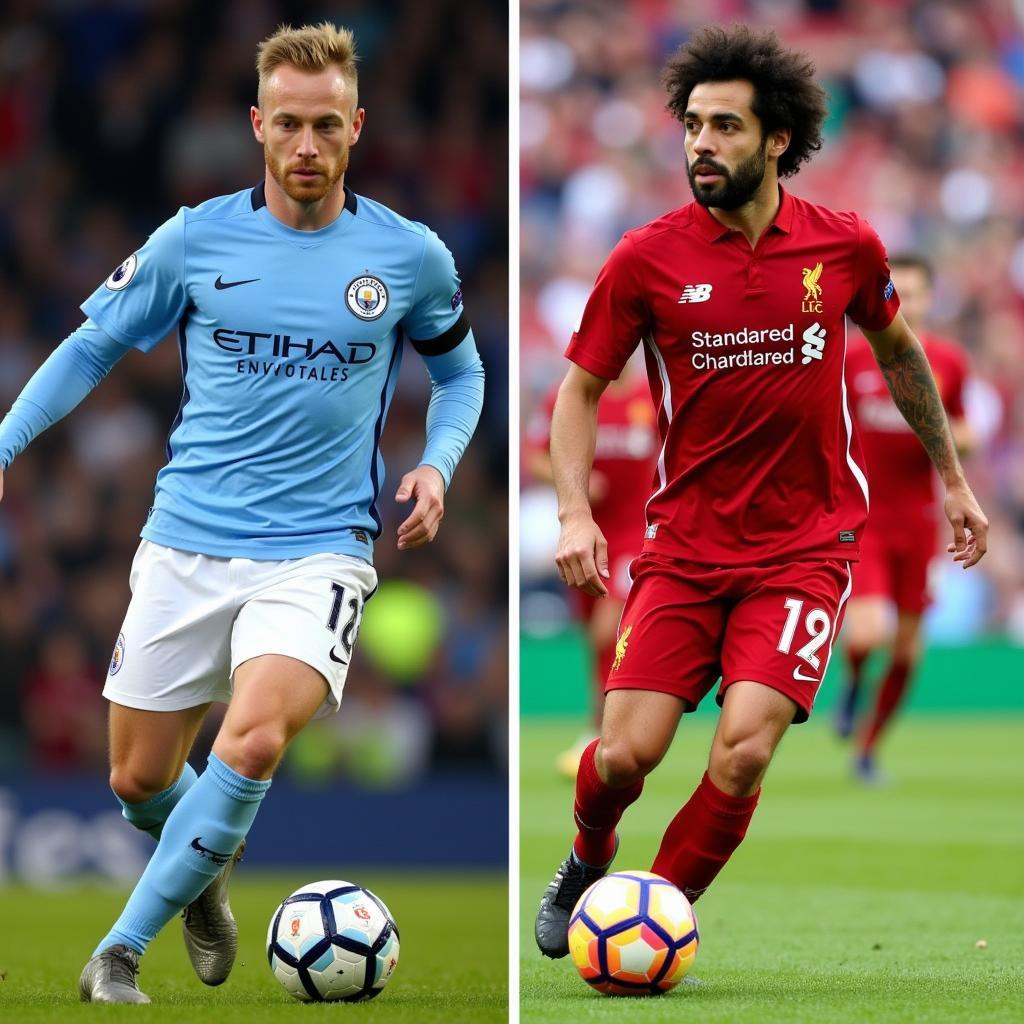 De Bruyne and Salah in action