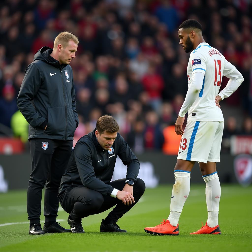 Premier League Physio Treating Player