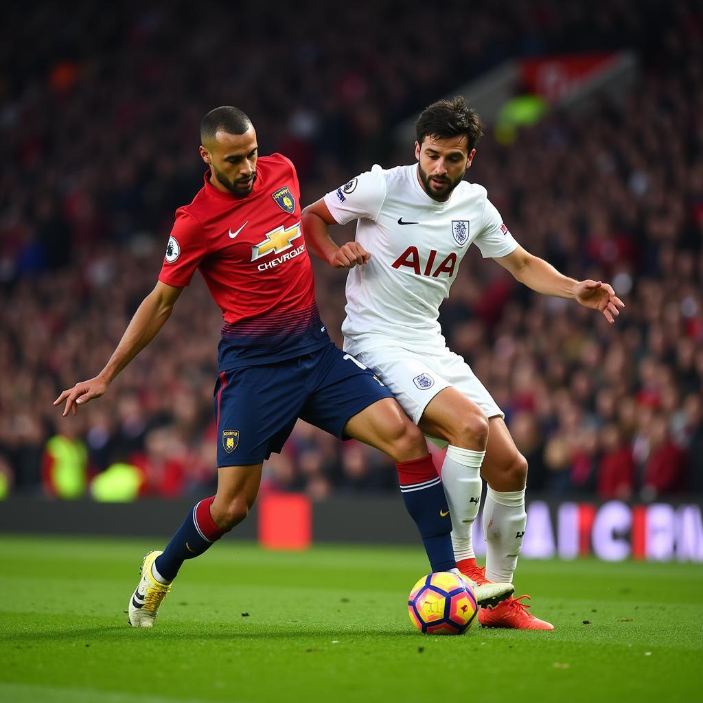 Premier League stars in action during a match.