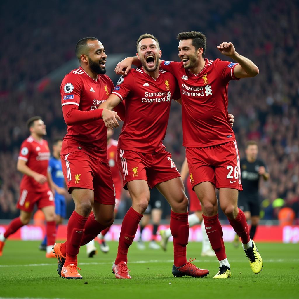 Premier League Stars Celebrating a Goal