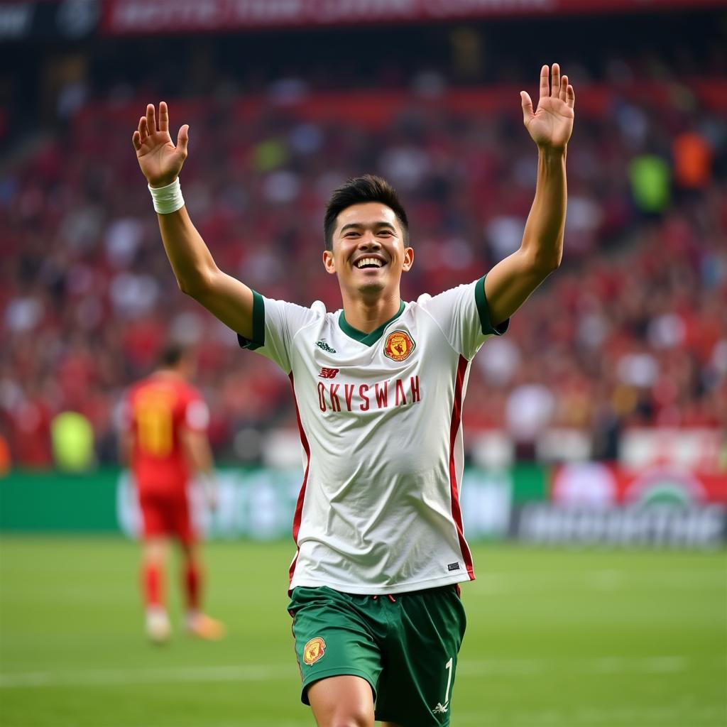 Quang Hai celebrating a goal wallpaper