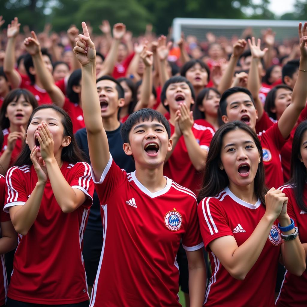 Football fans in Quang Ngai