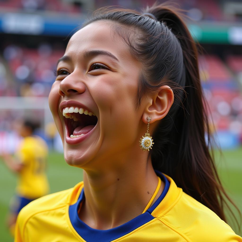 Quinley Quezada celebrates a goal for the Philippines